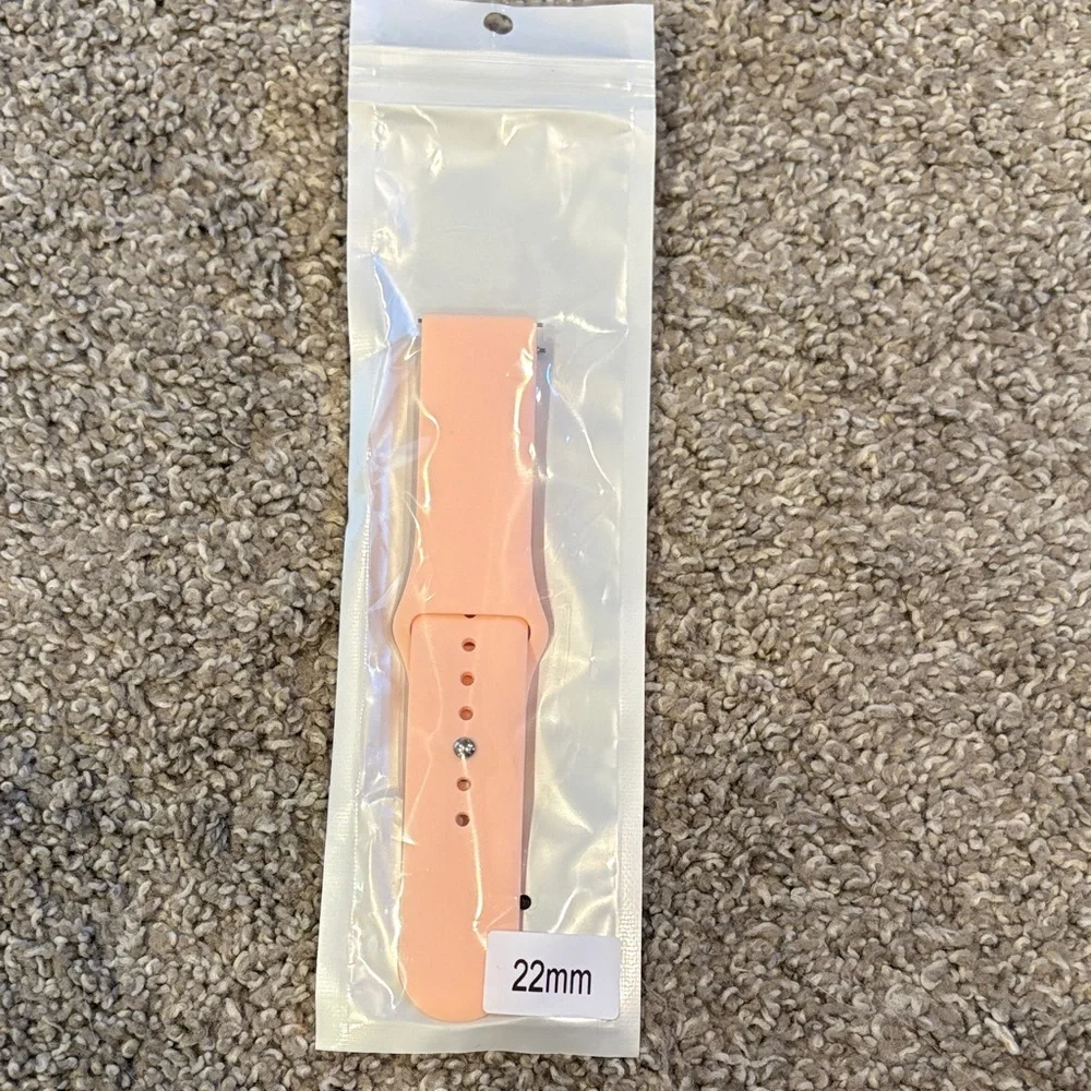 22mm Peach Silicone Smartwatch Band – Comfortable Replacement Strap